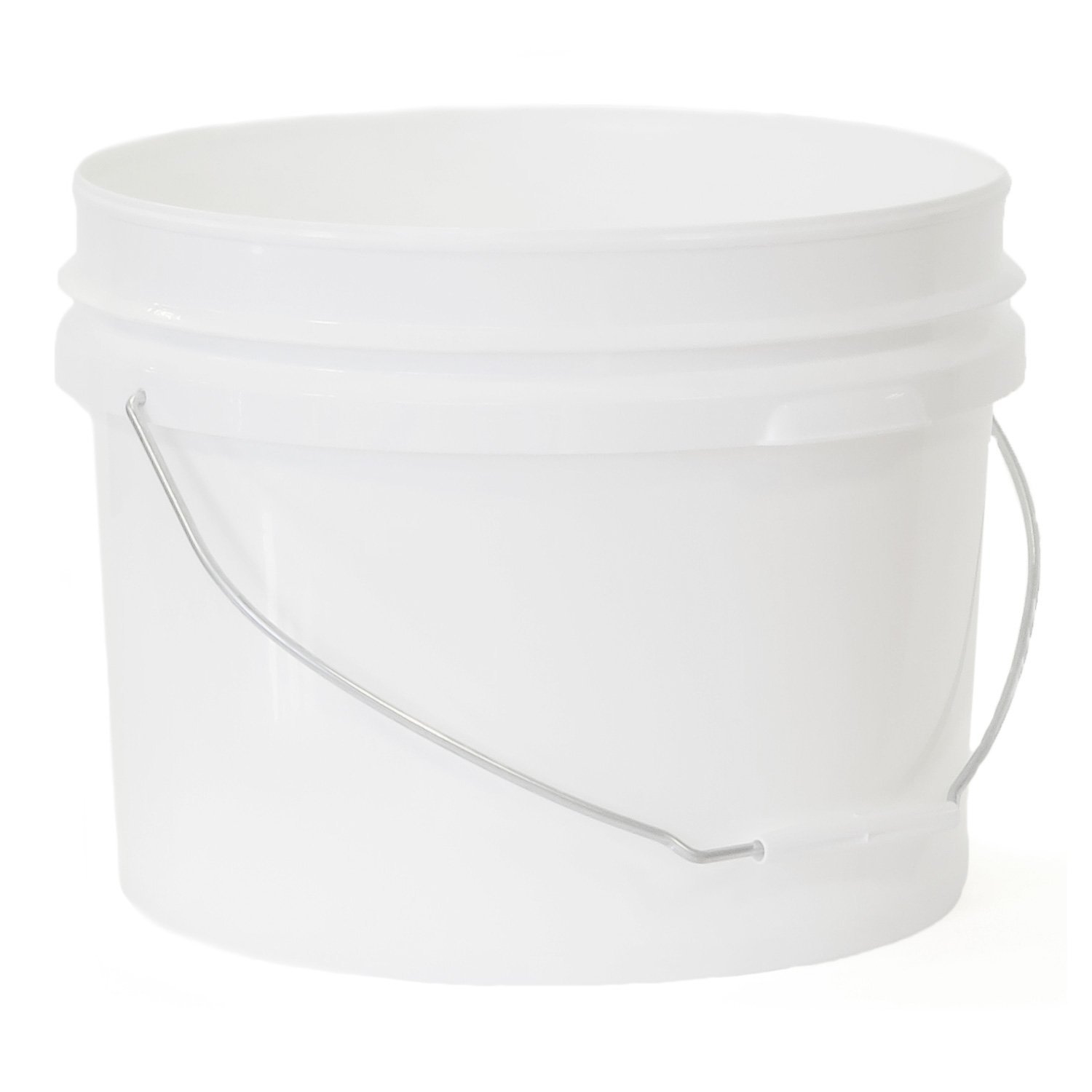 10L White PP Elite Pail With TE Push On Neck Wire Handle