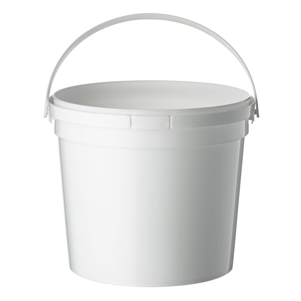 2.3L White PP Pail With TE Push On Neck