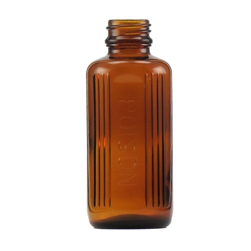100ml Amber Glass Poison Bottle With 24mm TT Screw Neck