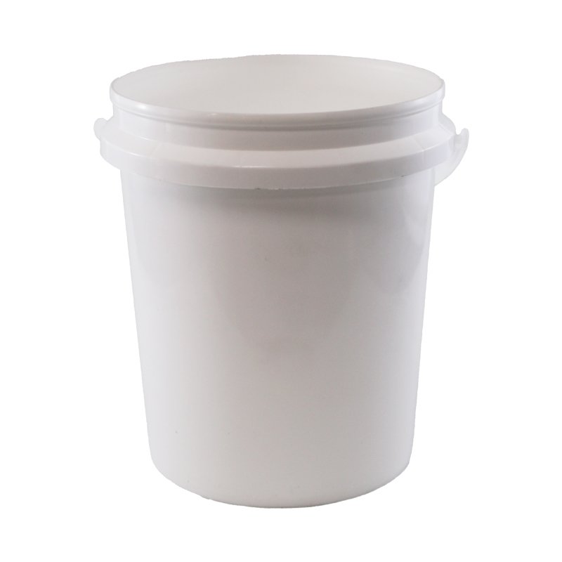 1.2L White PP Pail With Plastic Handle With TE Push On Neck