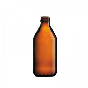 375ml Amber Glass Beverage Bottle With 28mm 1650 ROPP Neck