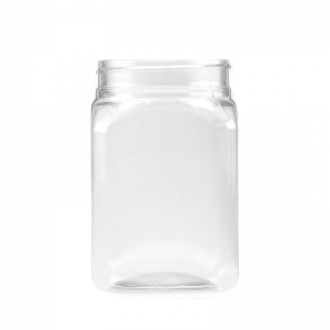375ml Clear PET Square Jar With 63mm 400 Screw Neck