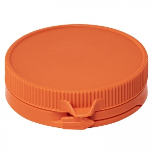 49mm Orange LDPE Push On Pharmavial Tearband Cap