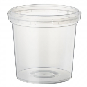 1.1L Clear PP Tub With Handle With TE Push On Neck