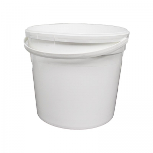 3.6L White PP Pail With TE Push On Neck