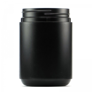 1L Black HDPE Round Jar With 95mm TE Screw Neck