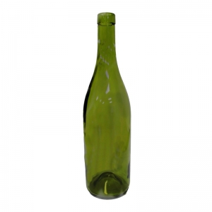 750ml French Green Glass Punted Burgundy Bottle With Cork Neck