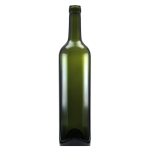 750ml Antique Green Glass Super Premium Bordelaise Bottle With Cork Neck (Bulk P