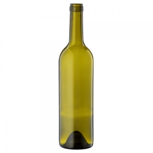 750ml Antique Green Glass Premium Claret Bottle With Cork Neck (Bulk Pallet)