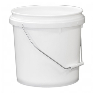 10L White PP Pail  With TE Push On Neck
