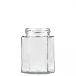 300ml Clear Hexagonal Glass Jar With 63mm Twist Neck (Bulk Pallet)