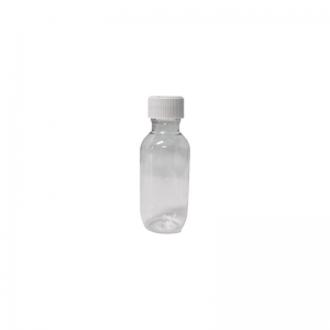 100ml Clear PET Round Pharma P/Pack With White C/R 24mm 400 Wadded Screw Cap