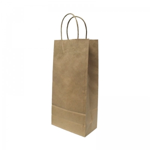 Brown Paper Double Bottle Carry Bag