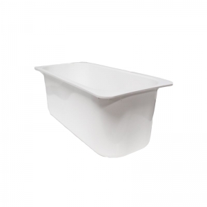 5L White PP Rectangular Ice Cream Tub With Snap On Neck
