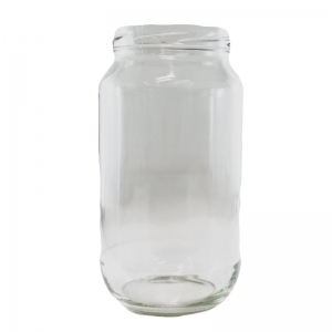 1L Flint Glass Round Jar With 82mm Twist Neck (Carton 15)