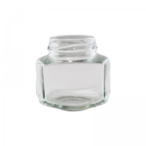 110ml Flint Glass Squexagonal Jar With 48mm Twist Neck