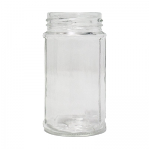 225ml Flint Glass Facetted Food Jar With 58mm Twist Neck