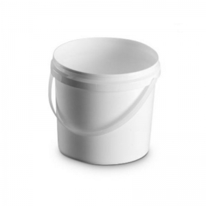 4L White PP Pail With TE Push On Neck