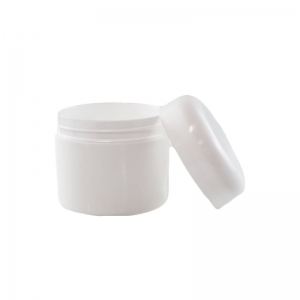100g White Styrene Round Cosmetic Jar With White Domed Cap 63mm 400 Screw Cap