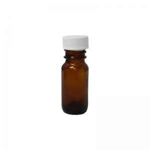 10ml Amber Glass Round Bottle With 20mm 400 Dripolator Plug And White PP Cap (Pk