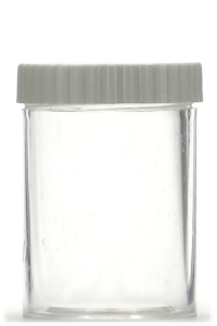 20 dram Clear Styrene Vial With 40mm White PP Screw Cap (Pk 12)