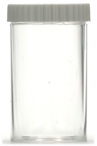 24 dram Clear Styrene Vial With 40mm White PP Screw Cap (Pk 20)