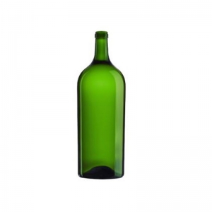 6L Champagne Green Glass Bordelaise Bottle With Plate Unique Cork Neck