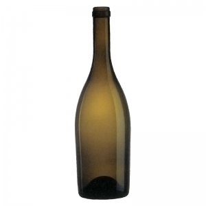 750ml Antique Green Glass Bourgogne Tastevine Bottle With Bouch. A Tete De 27 Co
