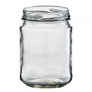 250ml Clear Glass Round Food Jar With 63mm Twist Neck (Ctn 24)