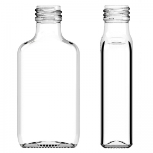 50ml Clear Glass Oval Bottle With 20mm 400 Screw Neck
