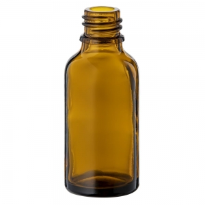 30ml Amber Glass Round Bottle With 18 DIN Screw Neck