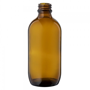 200ml Amber Glass Round Bottle With 24mm TT Screw Neck
